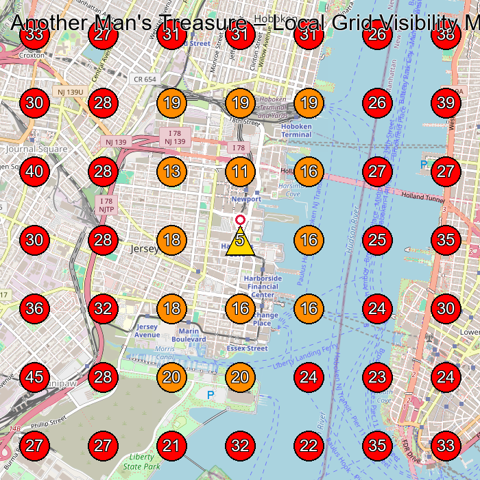 Another Man's Treasure GeoGrid visibility map for Vintage Clothing Store in Staten Island